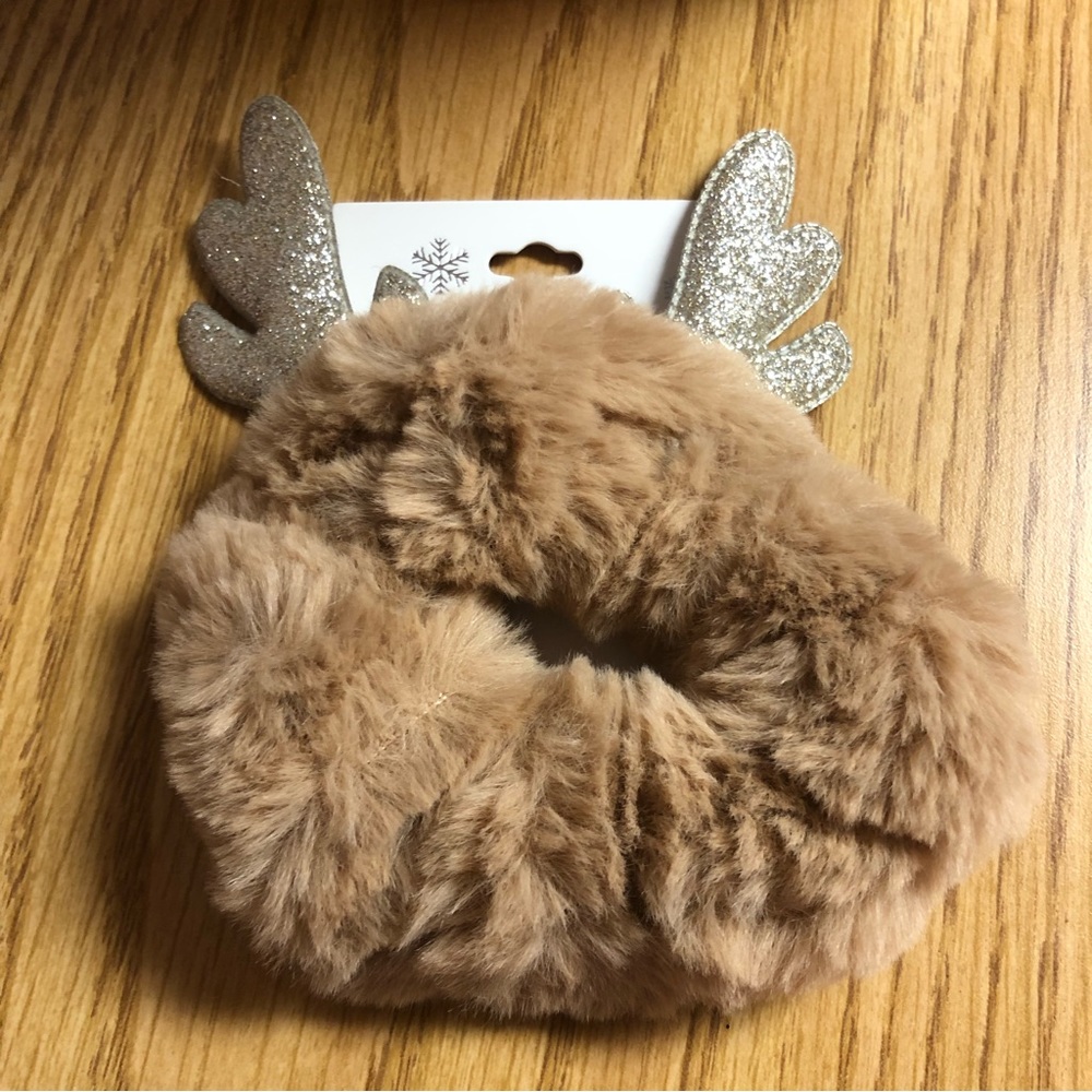 Reindeer Antler Fuzzy Scrunchie